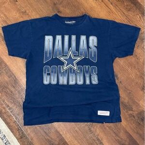 Mitchell & Ness Dallas Cowboys Navy Blue Graphic T-Shirt Mens XL NFL Star Logo